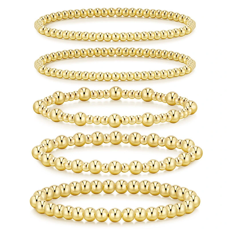 Handmade Beaded Gold Bead Bracelet For Women