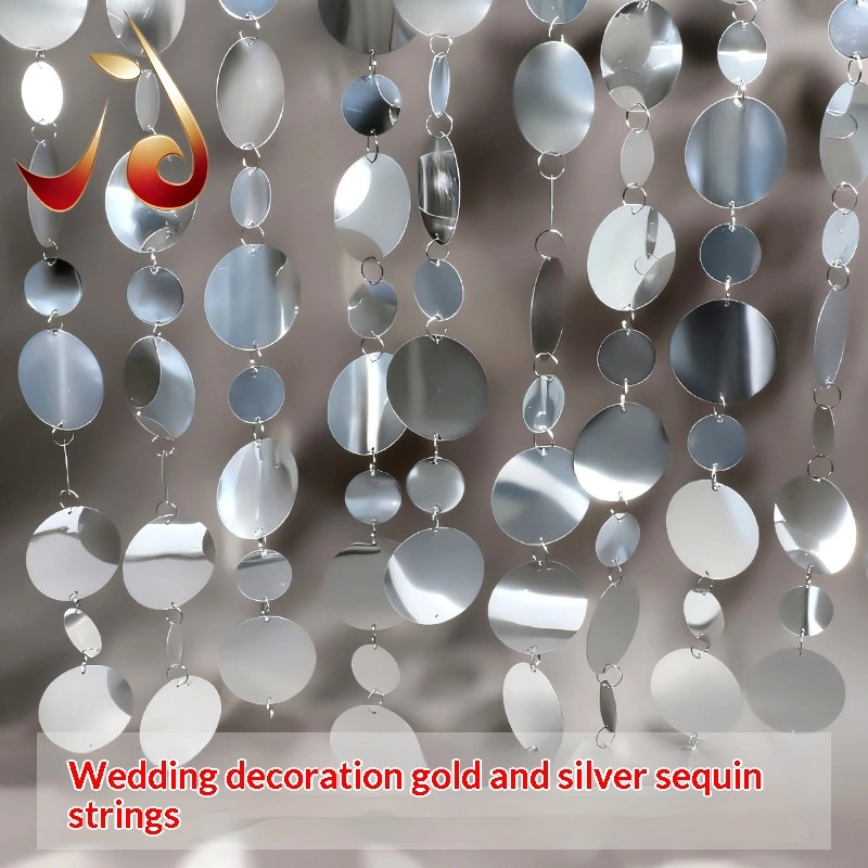 Sequin String Golden And Silver Curtain Decoration