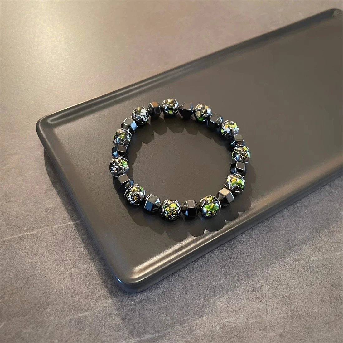Irregular Black Hematite Mixed-bead Bracelet