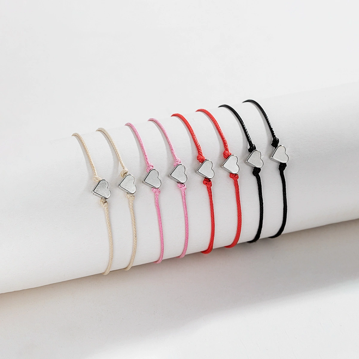 Fashionable And Minimalist Alloy Double-heart Bracelet
