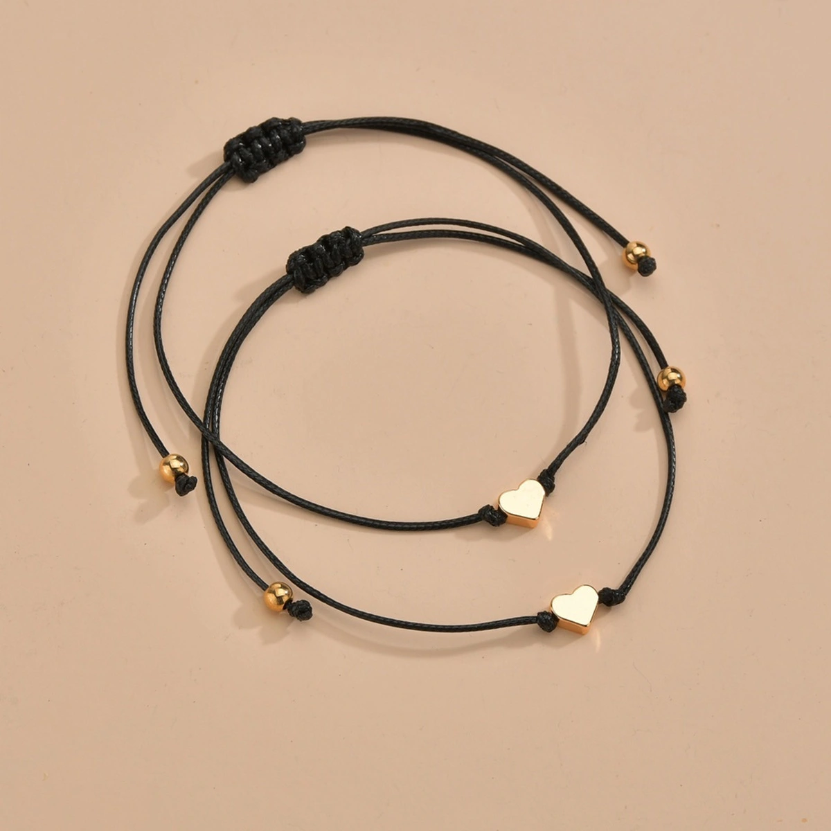 Fashionable And Minimalist Alloy Double-heart Bracelet