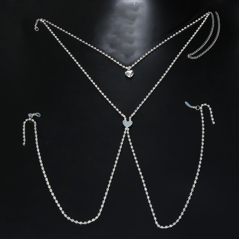 Rhinestone Love Body Chains Accessories