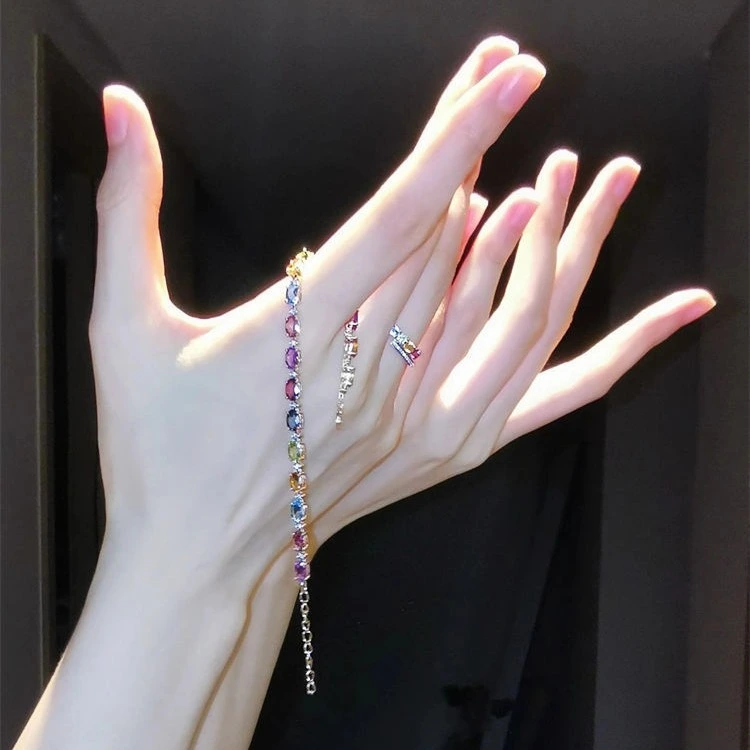 Ultra-shimmering Colorful Zircon Bracelet For Women
