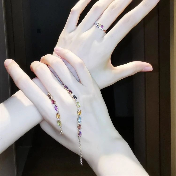Ultra-shimmering Colorful Zircon Bracelet For Women
