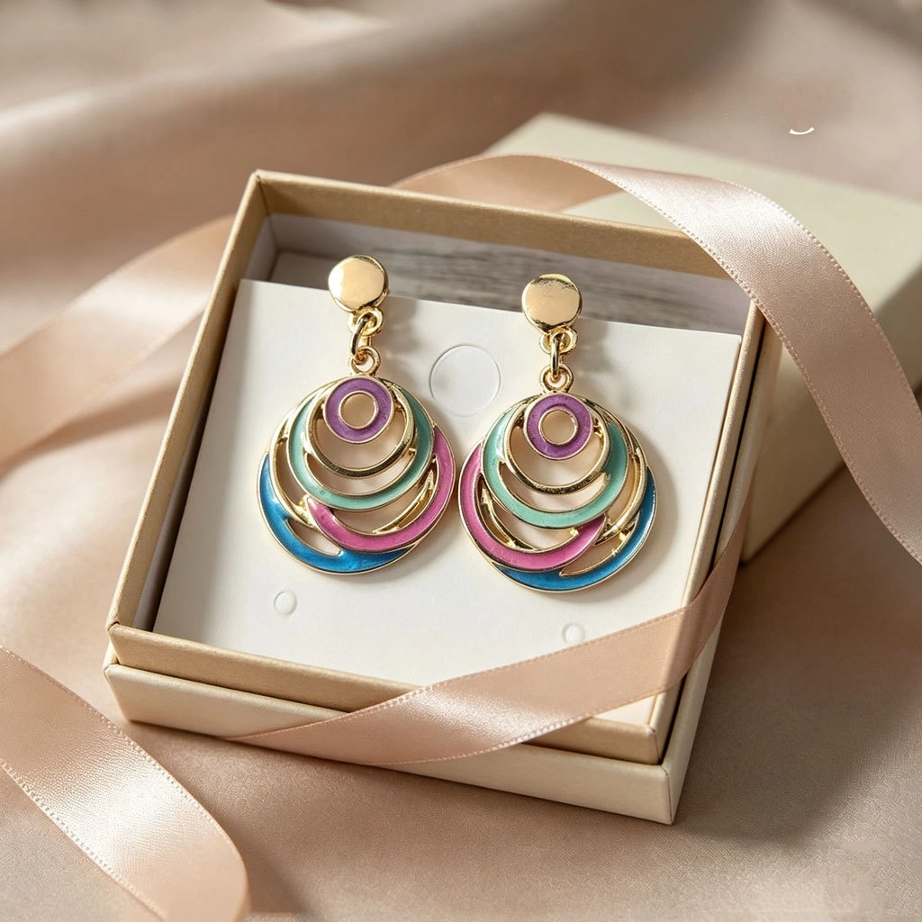 Retro Bohemian-style Enamel Earrings