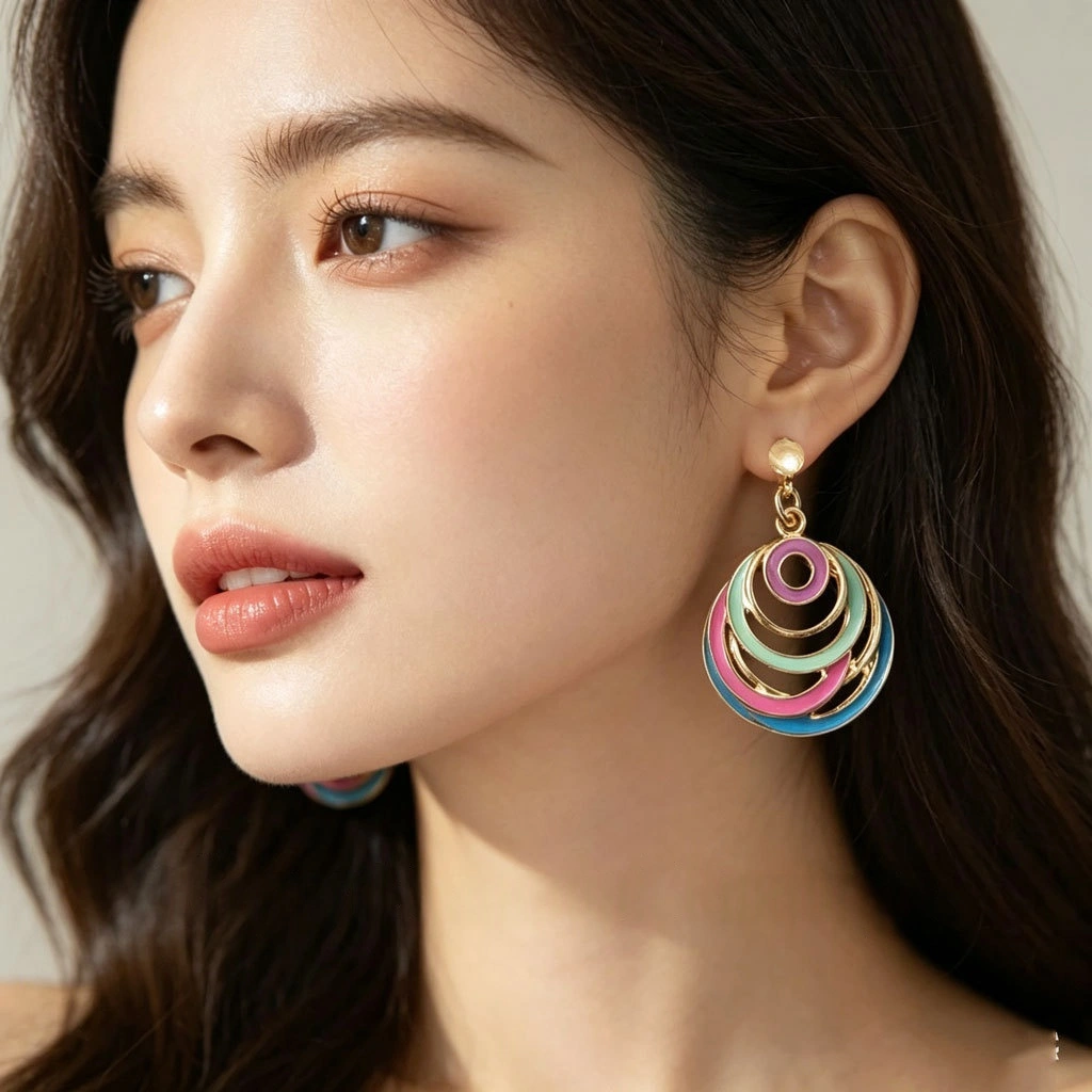 Retro Bohemian-style Enamel Earrings