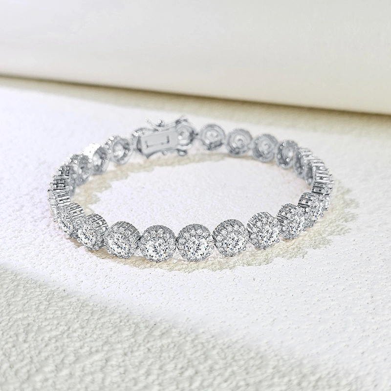 High-end Fashion Bracelet Hip Hop Single Row Full Rhinestone Zircon