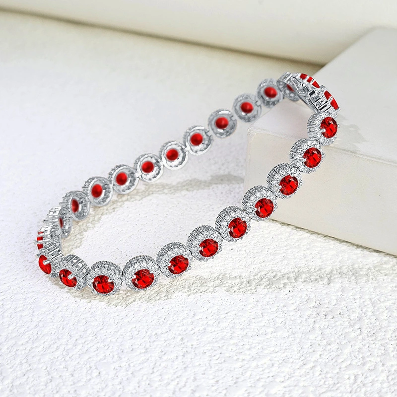 High-end Fashion Bracelet Hip Hop Single Row Full Rhinestone Zircon
