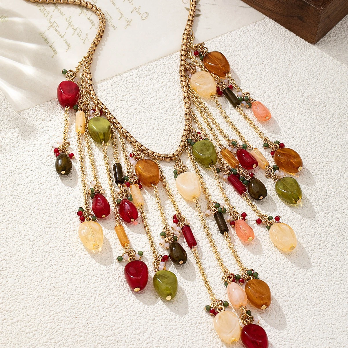 Personalized Western-style Waterdrop Tassel Necklace