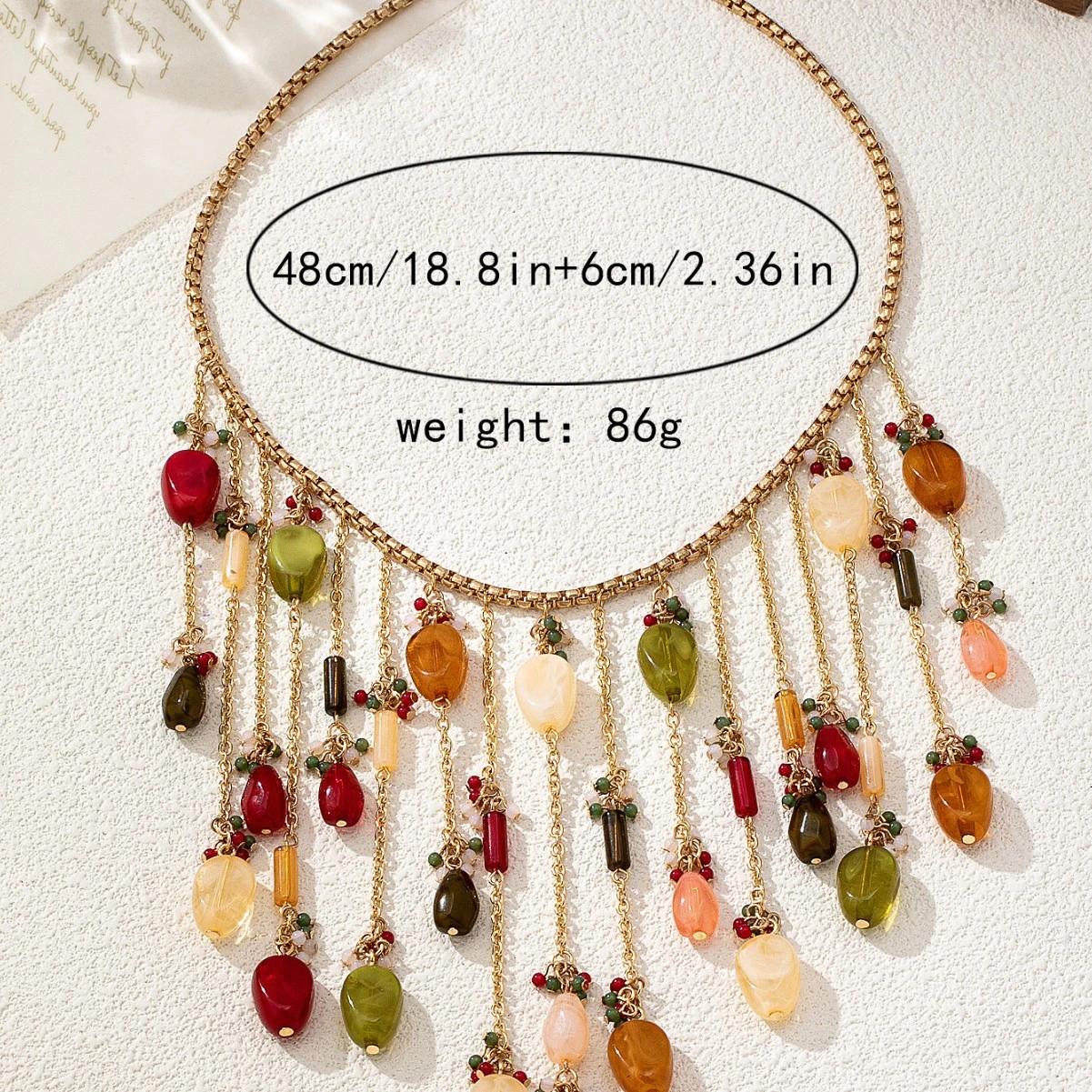 Personalized Western-style Waterdrop Tassel Necklace