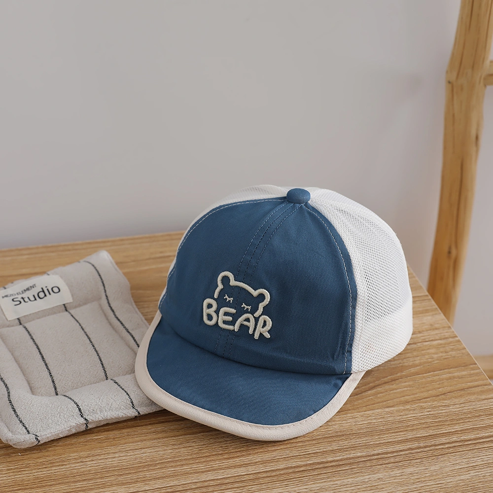 Children's Summer And Spring Lightweight Sweat-wicking Embroidered Letter BEAR Baseball Cap For Boys And Girls, Baby-friendly Sun Protection, Fashionable Baseball Cap