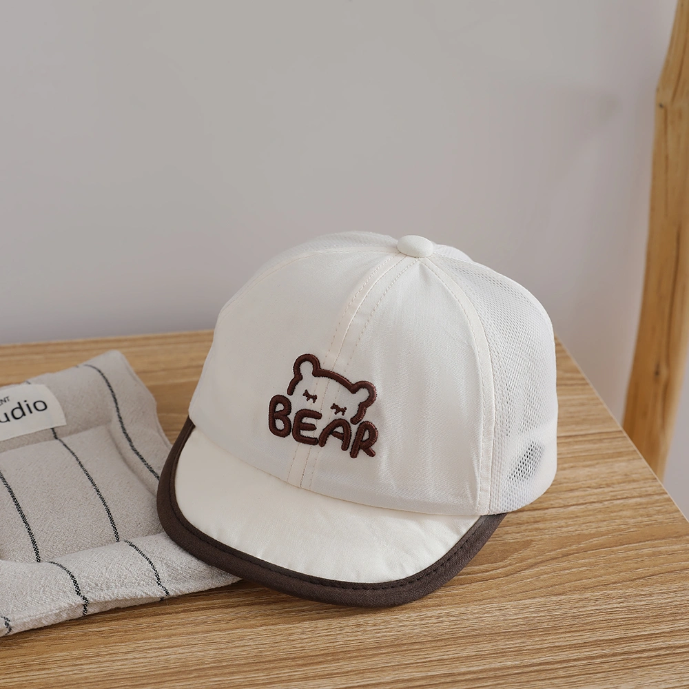 Children's Summer And Spring Lightweight Sweat-wicking Embroidered Letter BEAR Baseball Cap For Boys And Girls, Baby-friendly Sun Protection, Fashionable Baseball Cap