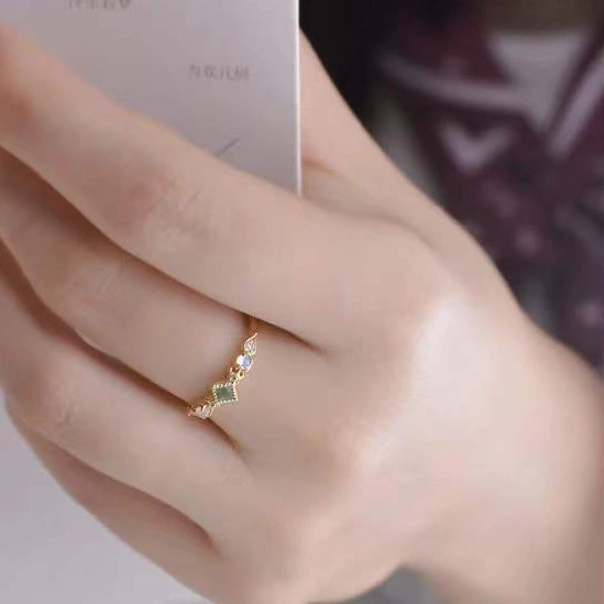 Moonstone Fashionable All-Match Thin-Frame Ring For Women