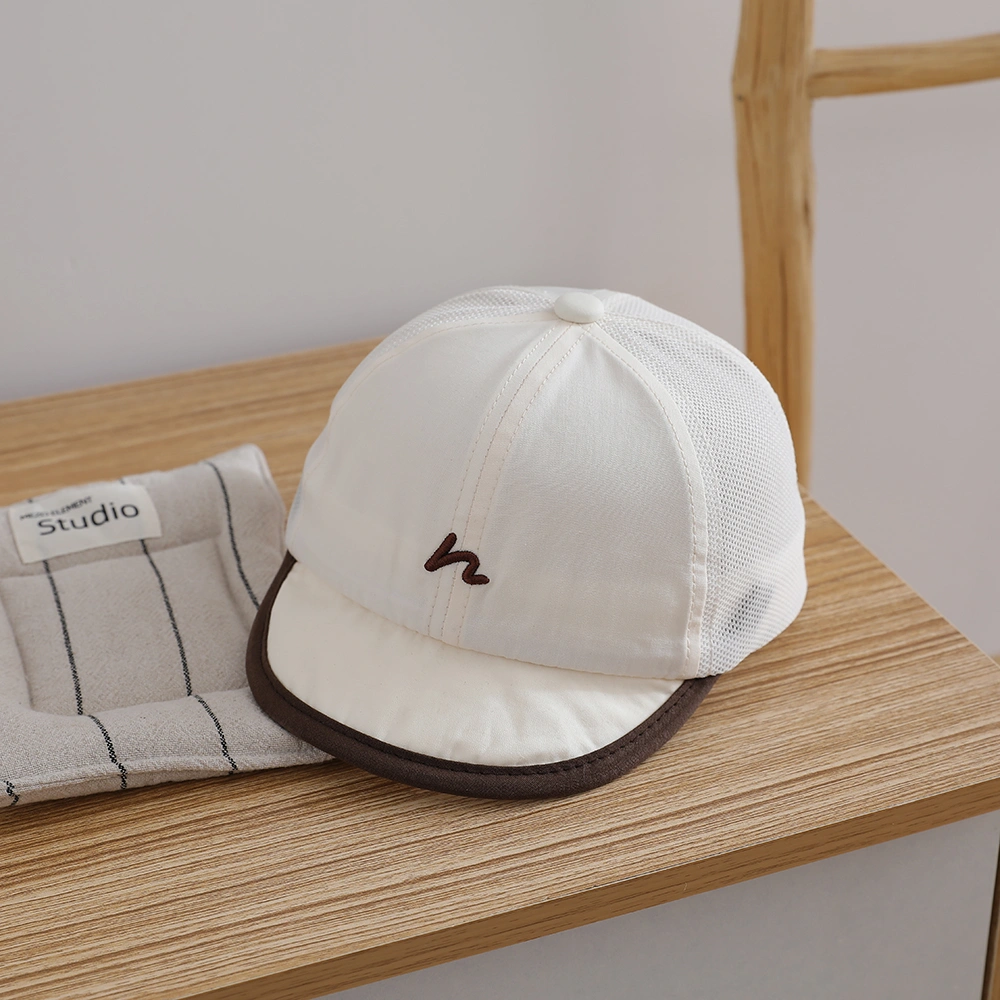 Children's Short Brimmed Baseball Cap With Mesh Surface For Ventilation And Sun Protection, Suitable For Spring And Summer, Outdoor Sun Protection Baseball Cap.