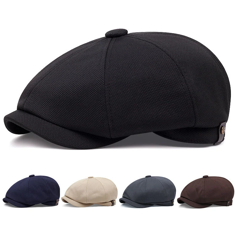 Mens British-Style Retro Casual Octagonal Cap