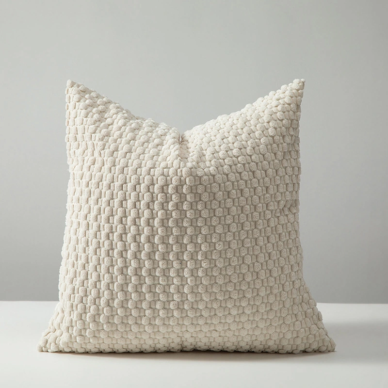 Modern Minimalist Style Corduroy Pillowcase With Three-dimensional Bubble Beads