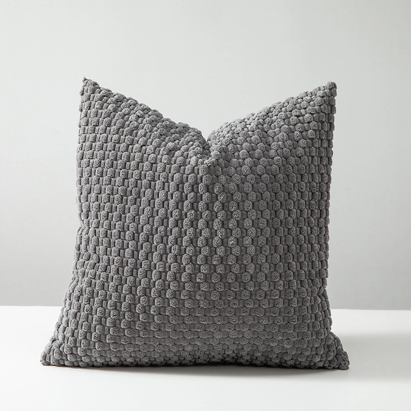 Modern Minimalist Style Corduroy Pillowcase With Three-dimensional Bubble Beads