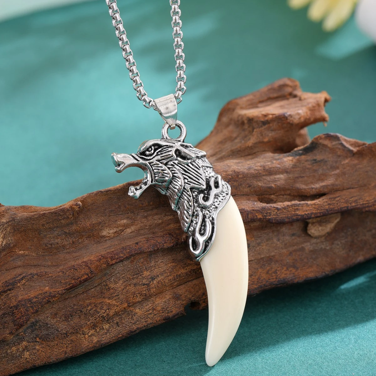 Punk Style Couple Necklace - Wolf Tooth Pendant for Men and Women - Stainless Steel Gothic Jewelry