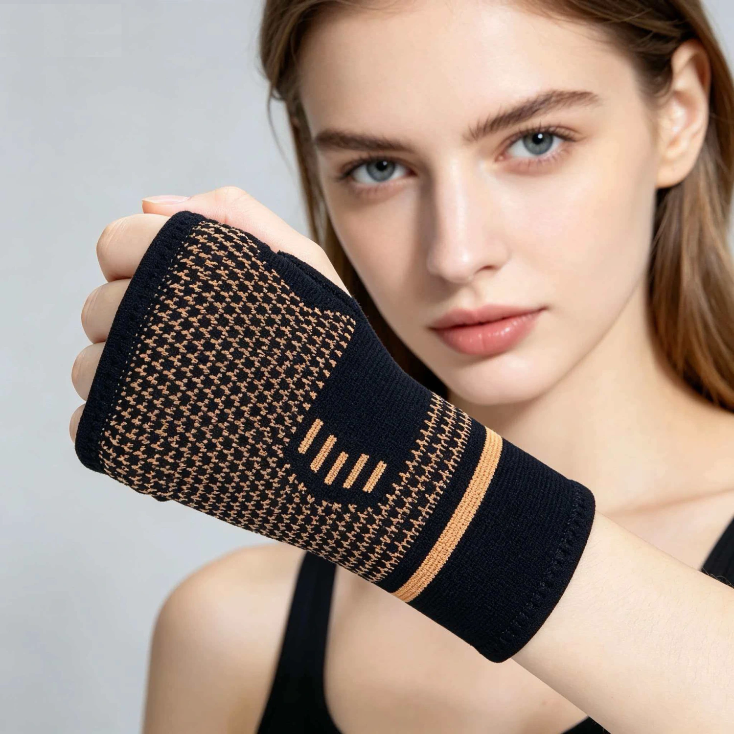 Compression Weightlifting Wrist Guards Breathable Knitted Hand Wraps For Fitness And Wrist Support