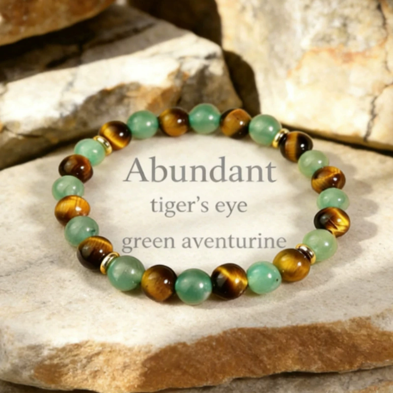 Tiger-eye Stone Handcrafted Beaded Elastic Bracelet