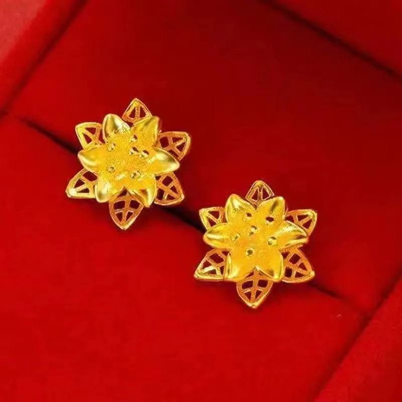 Elegant All-match Lily Flower Stud Earrings