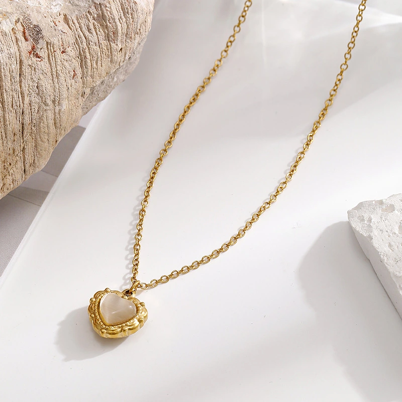 Lucky Cat Eye Stone Womens Necklace Alloy