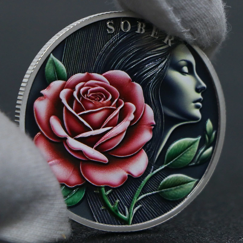 Rose-shaped Alloy Commemorative Coin