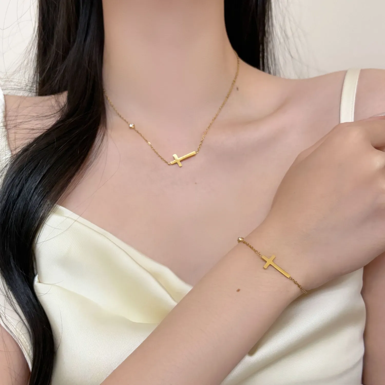 Fashionable Cross Titanium Steel Necklace