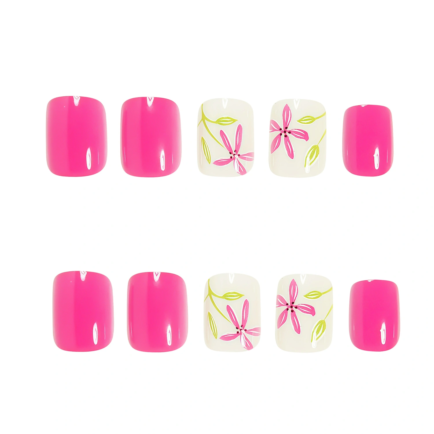 Short Shiny Minimalist Square False Nails For Summer Wear
