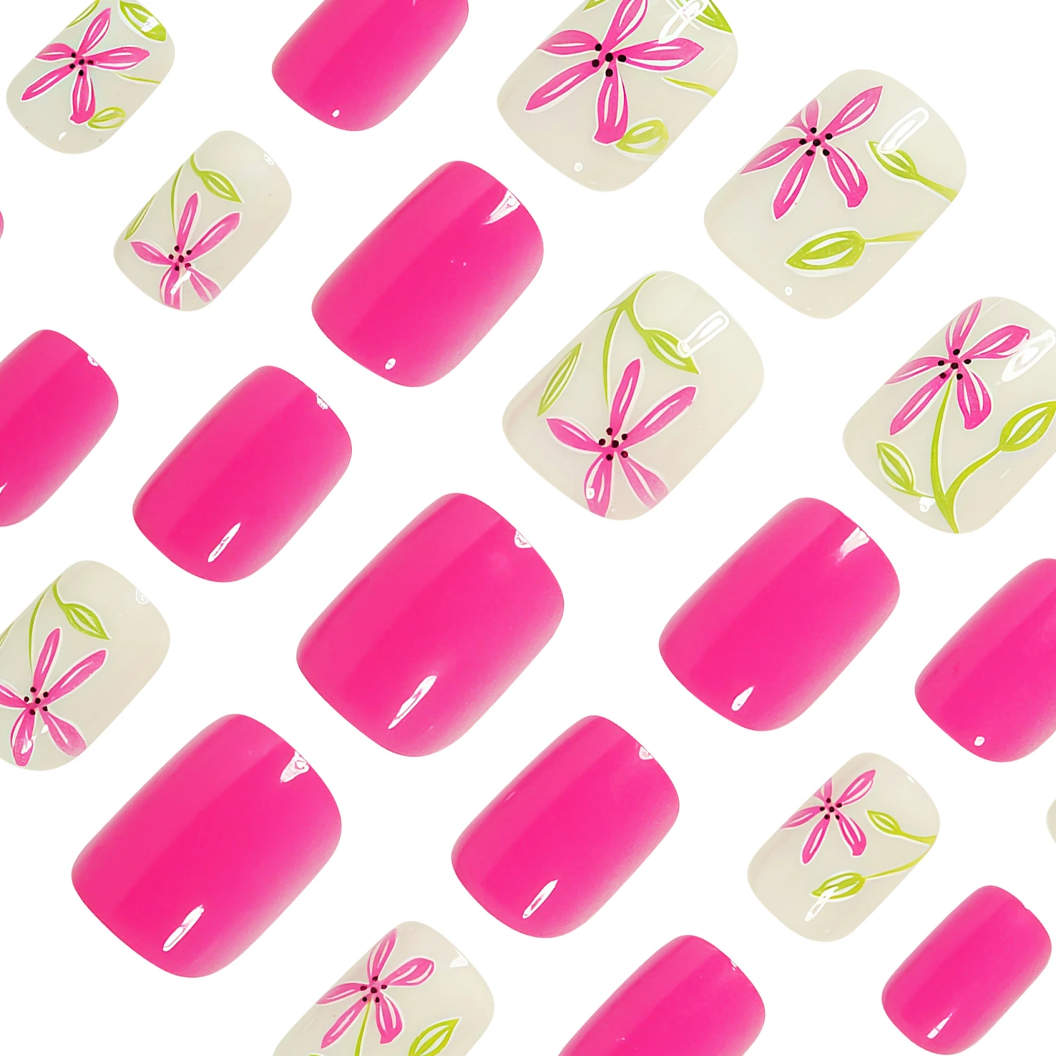 Short Shiny Minimalist Square False Nails For Summer Wear