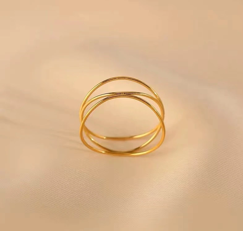 Niche Design Titanium Steel 18K Gold-Plated Index Finger Ring