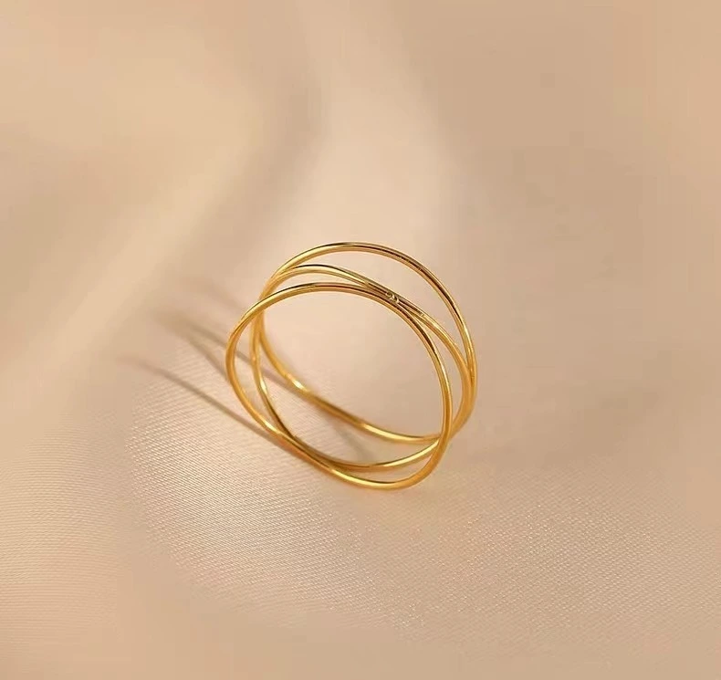 Niche Design Titanium Steel 18K Gold-Plated Index Finger Ring