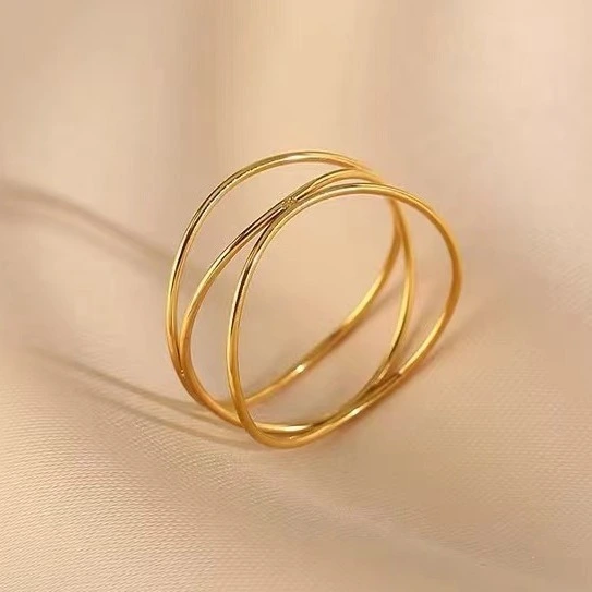 Niche Design Titanium Steel 18K Gold-Plated Index Finger Ring
