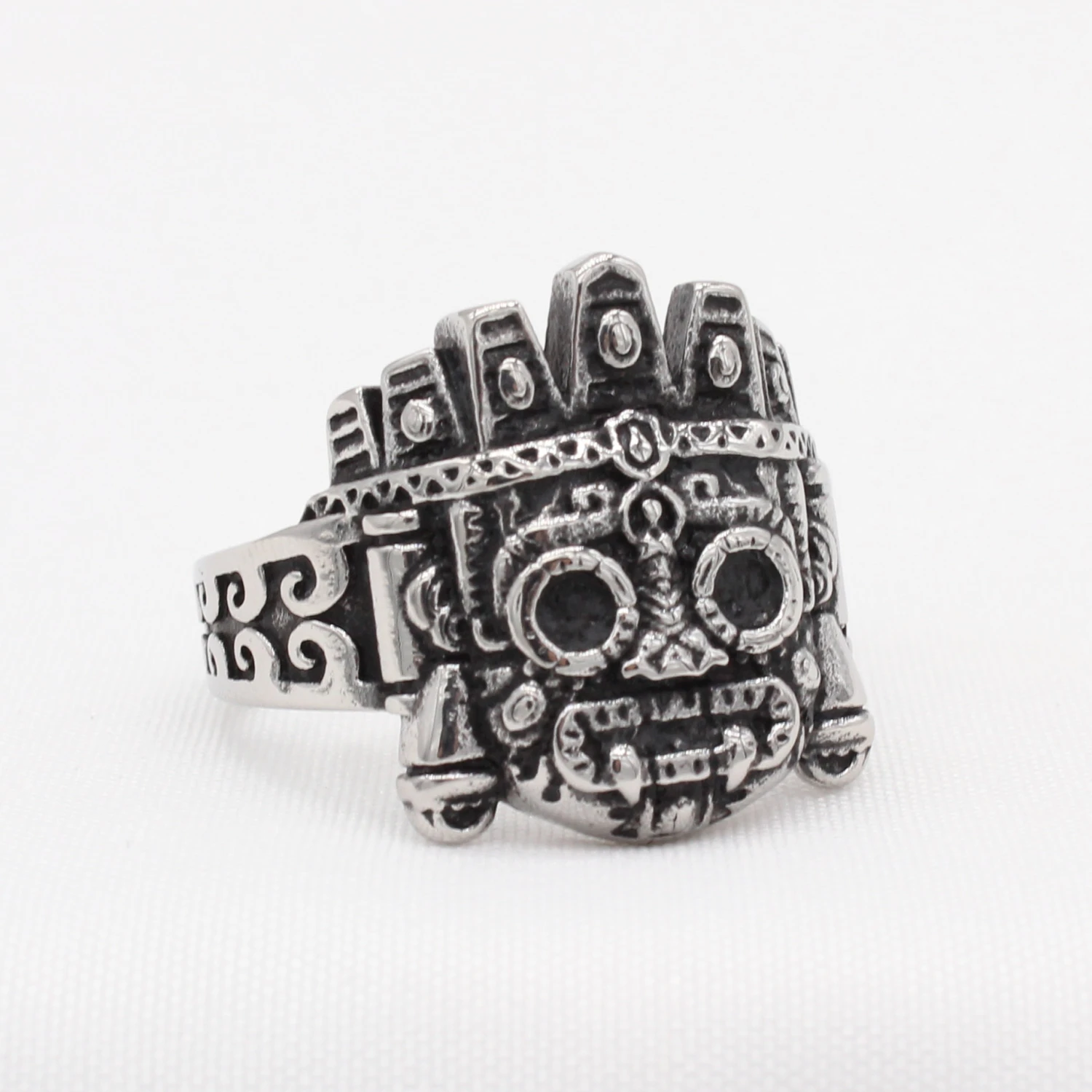 Retro Robot Alien Men's Titanium Steel Ring
