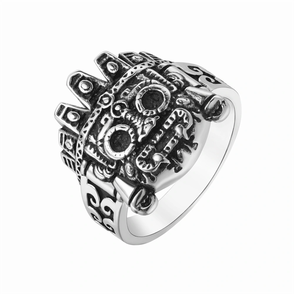 Retro Robot Alien Men's Titanium Steel Ring