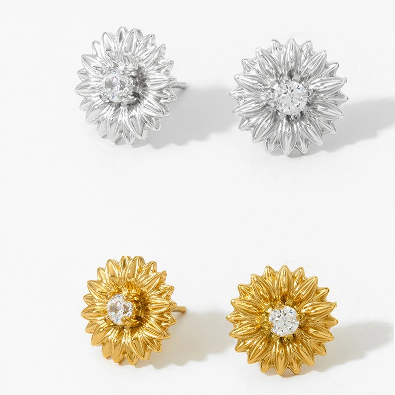 Sunflower Zircon-Inlaid Elegant Earrings For Women