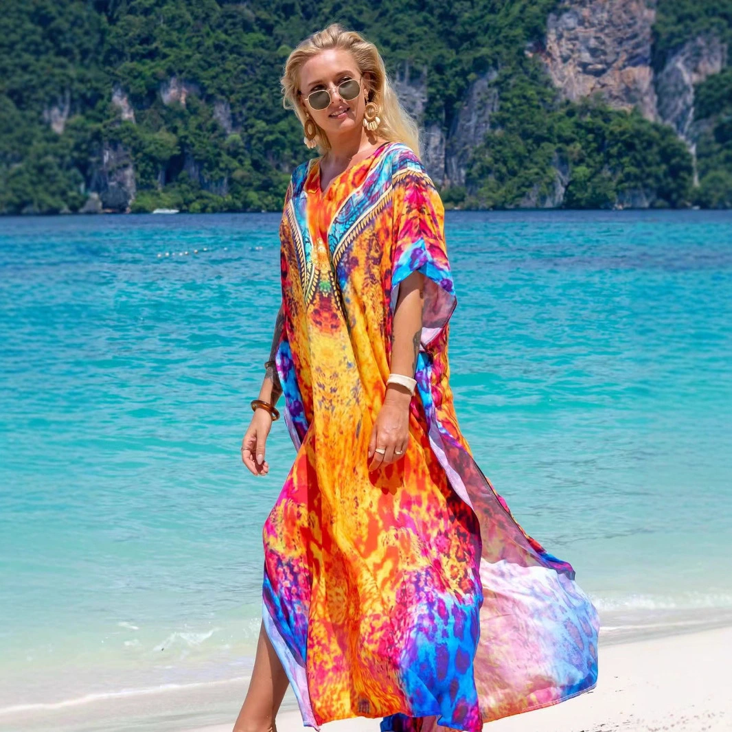 Printed Loose Plus-Size Holiday Dress