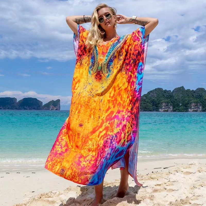 Printed Loose Plus-Size Holiday Dress