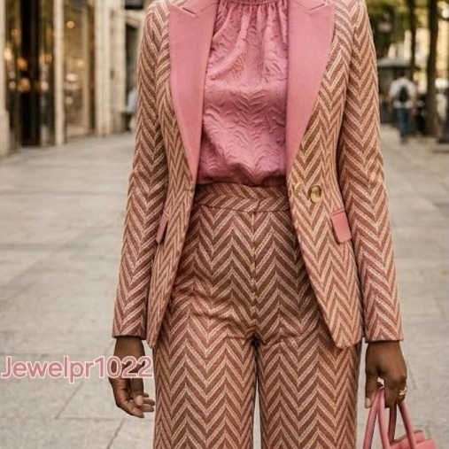 European And American Ladies' Plaid Suit Set