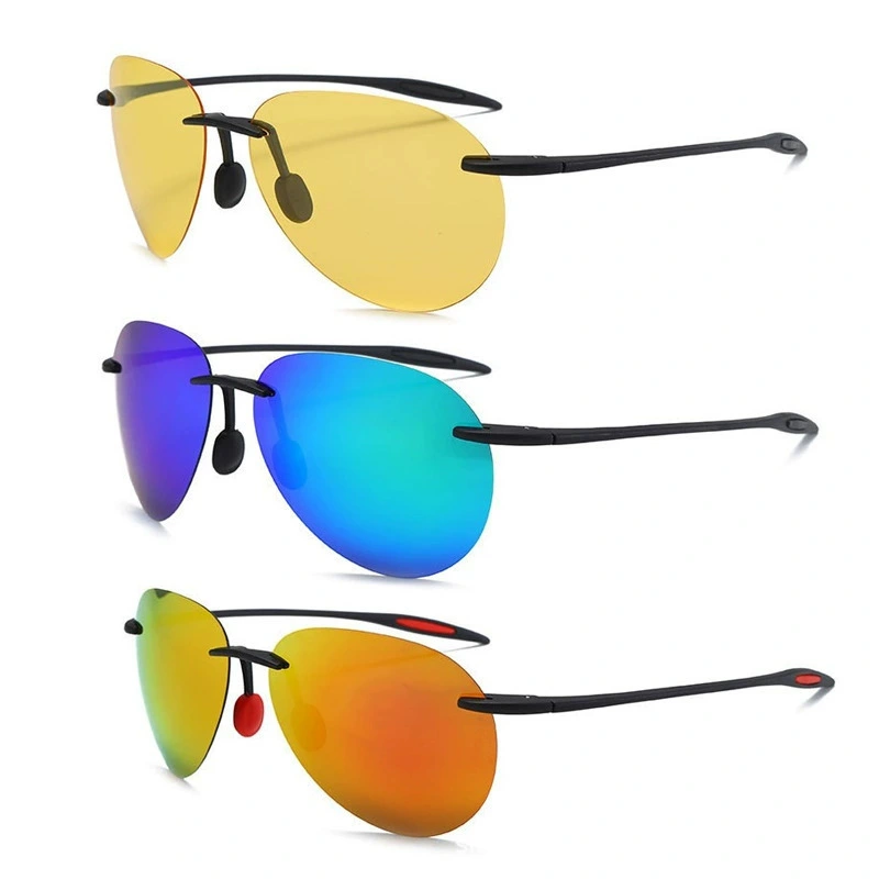 Ultra-light Rimless Retro Polarized Driving Sunglasses Fishing Glasses