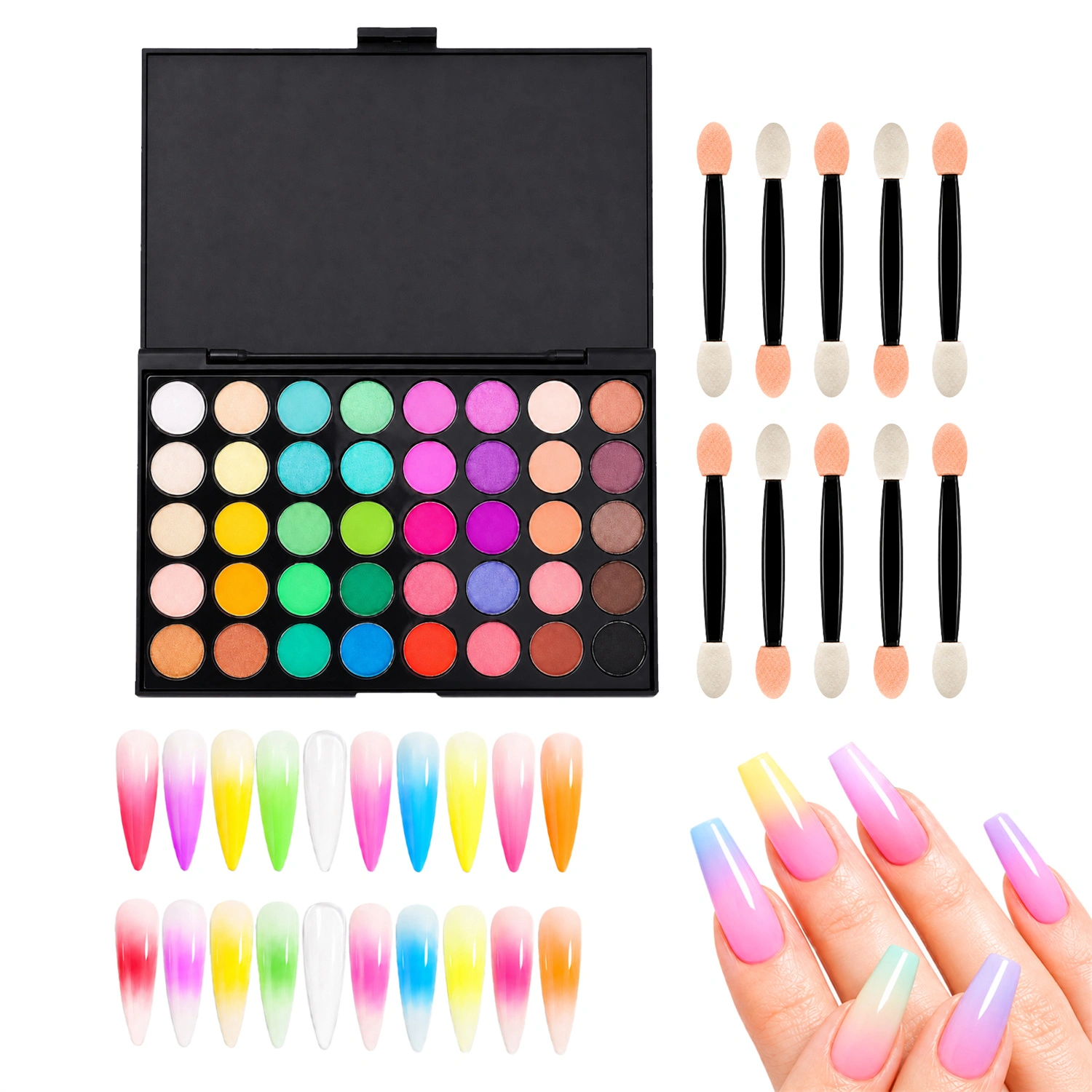 40-color Nail Powder Pigment Set