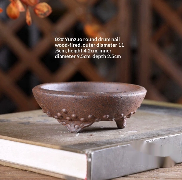 Zisha Flower Pots - Wood-Fired Bonsai Pots - Miniature Ceramic Plant Containers in 9 Styles