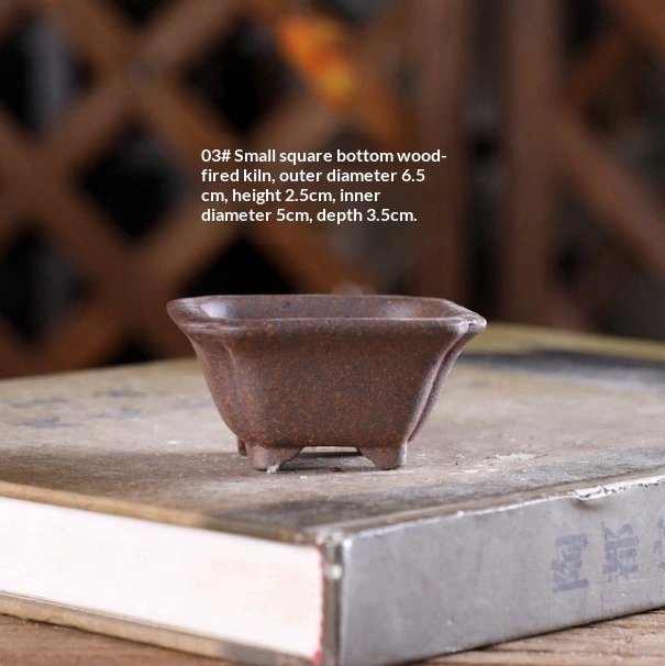 Zisha Flower Pots - Wood-Fired Bonsai Pots - Miniature Ceramic Plant Containers in 9 Styles