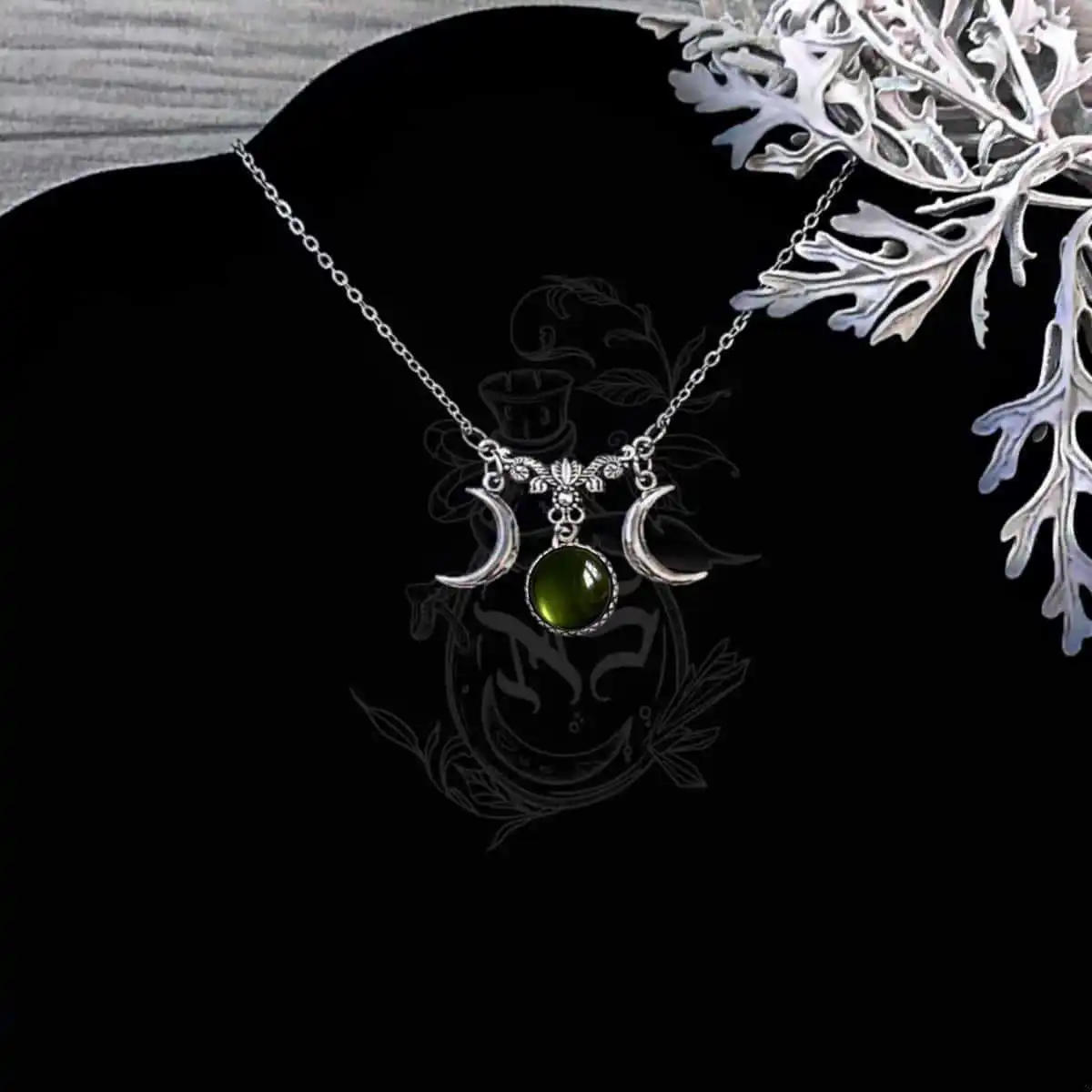 New Crescent Ruby Gothic Necklace Electroplated
