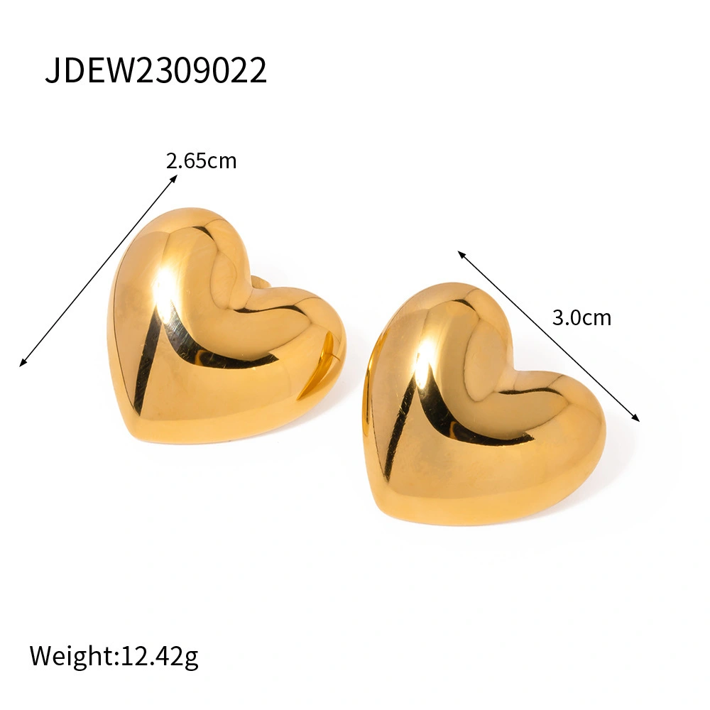 Retro Heart-Shaped Stainless Steel Earrings For Women