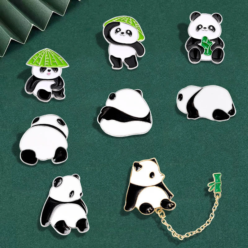 Chinese-style Panda Brooch Cute Animal Bag Badge