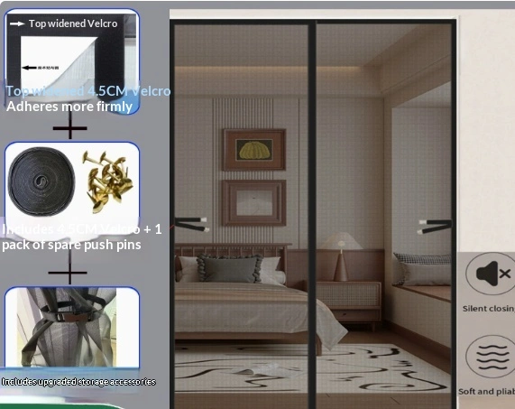 Magnetic Door Steel-Wire Mosquito-Proof Partition Curtain Punch-Free Curtain