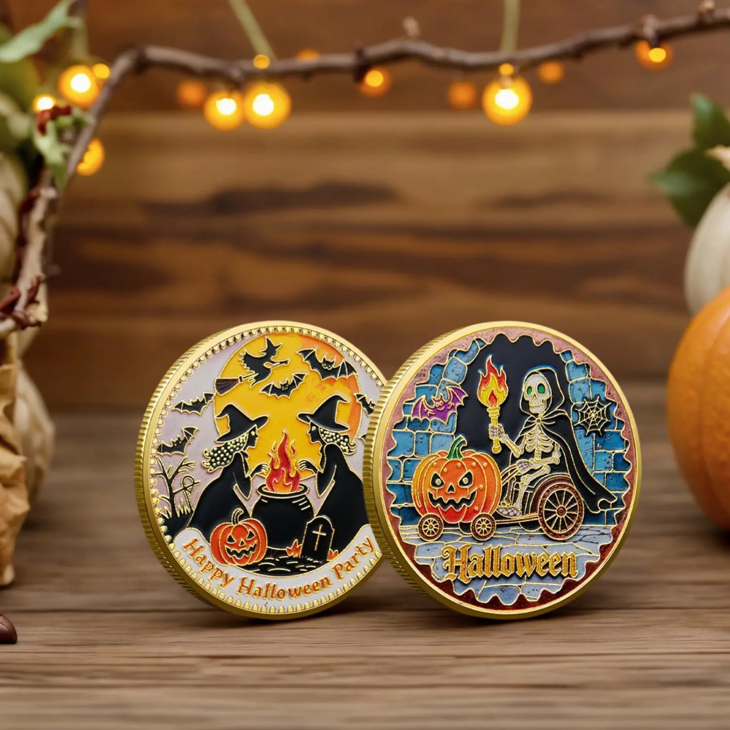 Halloween Pumpkin Lanterns Foreign Trade Game Coins