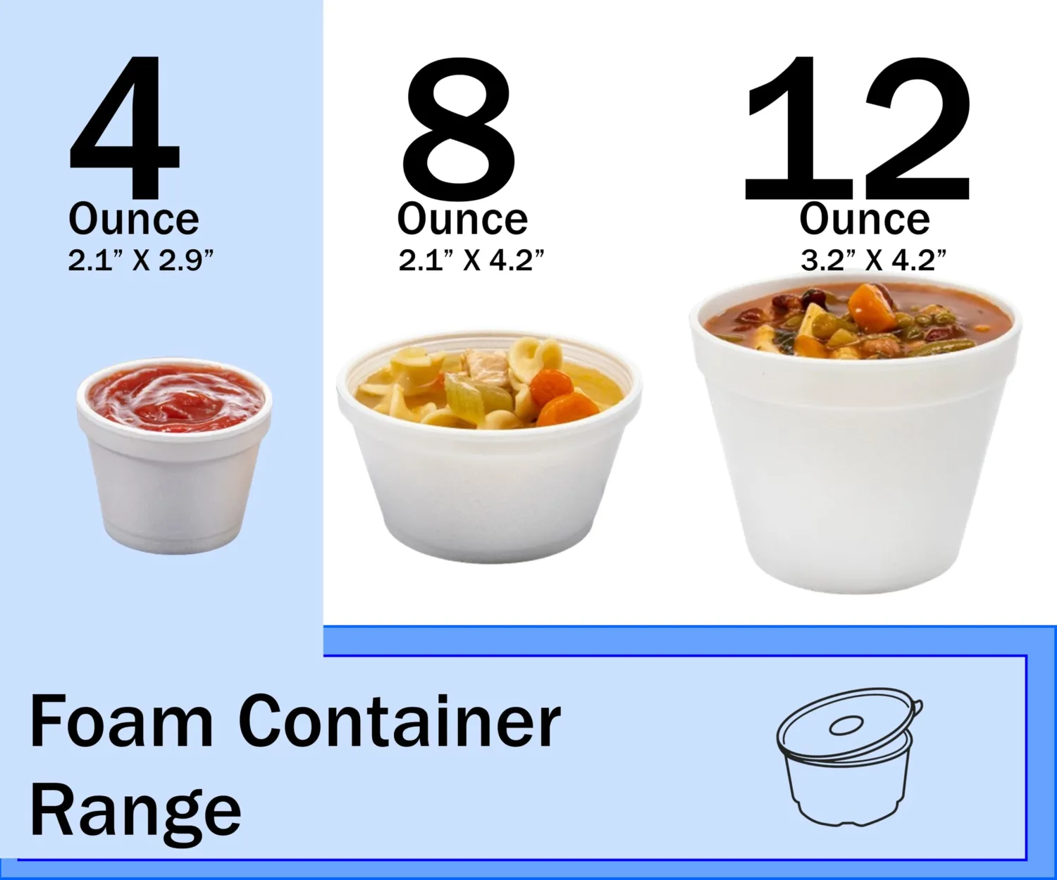 Mr Miracle 4 Ounce Foam Cup with Vented Lid in White. Hot and Cold Foods. For Ice Cream, Yogurt, Soup, Takeout, Carryout. Model MM-4J6/6JL (100, 4 Ounce)