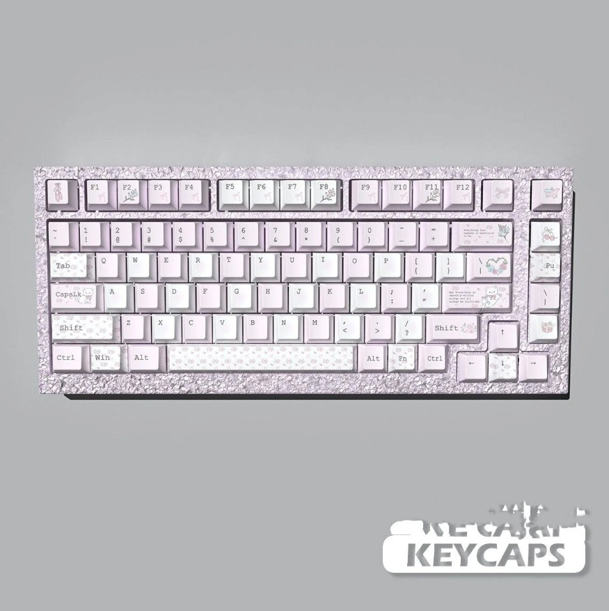 Cat Flower Language Keycaps PBT Material